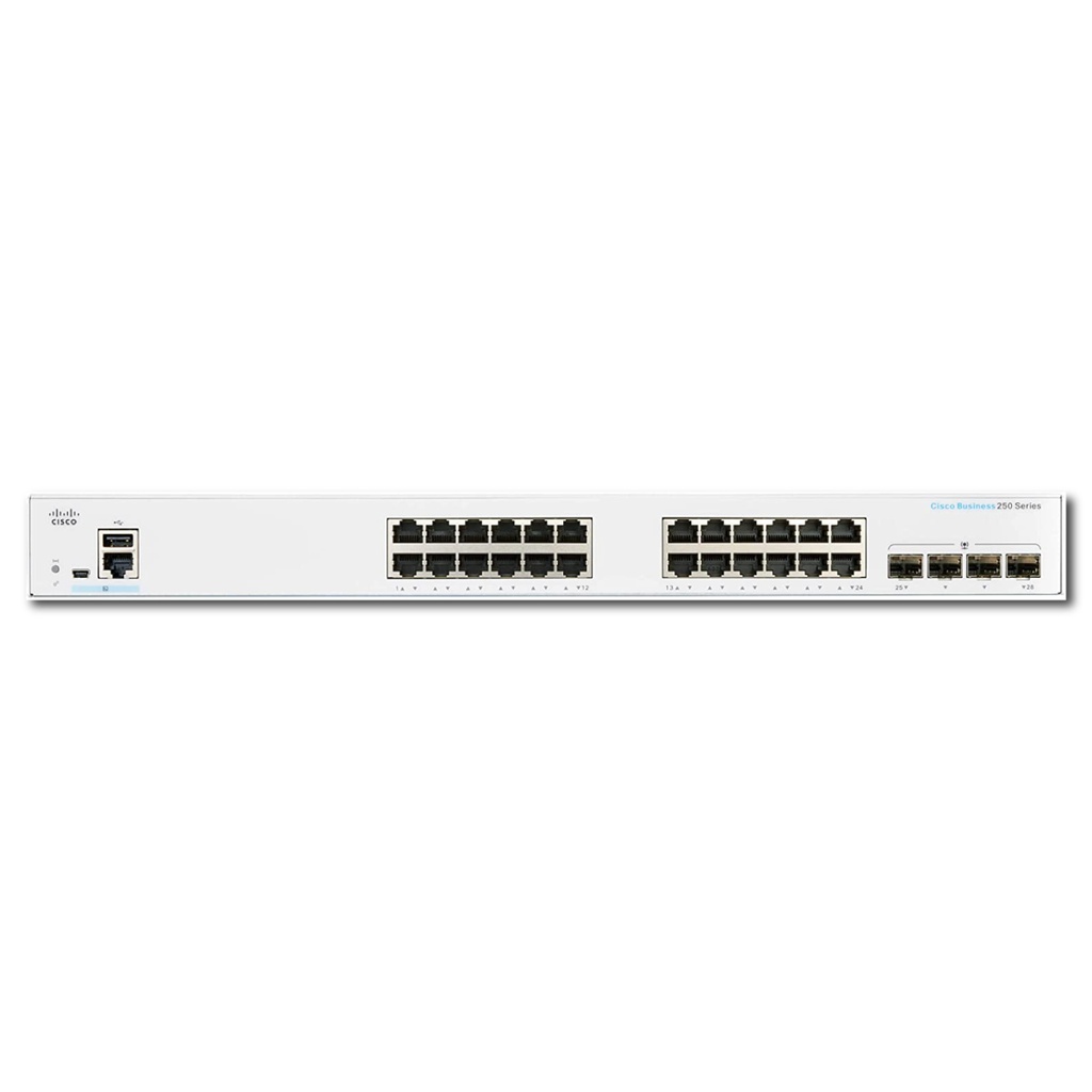 Cisco Business CBS250-24T-4G Smart Switch, 24 Port GE , 4x1G SFP